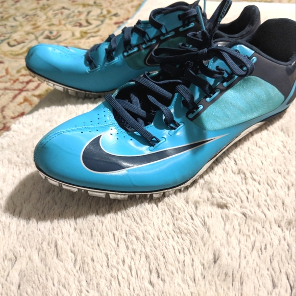 Nike Flywire Track Spikes Baby/Navy Blue Men's 10.5 Size Shoes - Picture 2 of 11